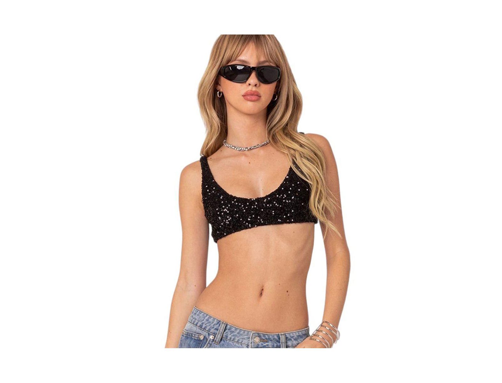 Edikted Women's Oolala sequin bra top