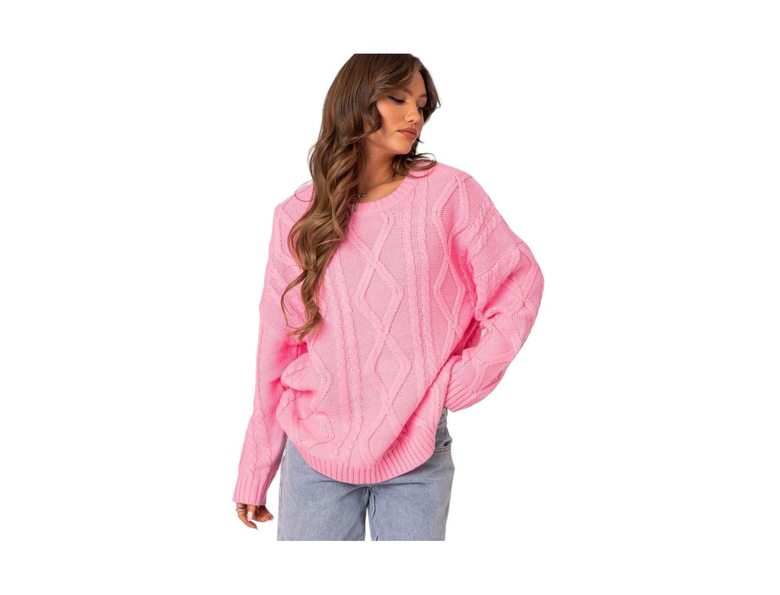 Edikted Women's Kennedy Oversized Cable Knit Sweater