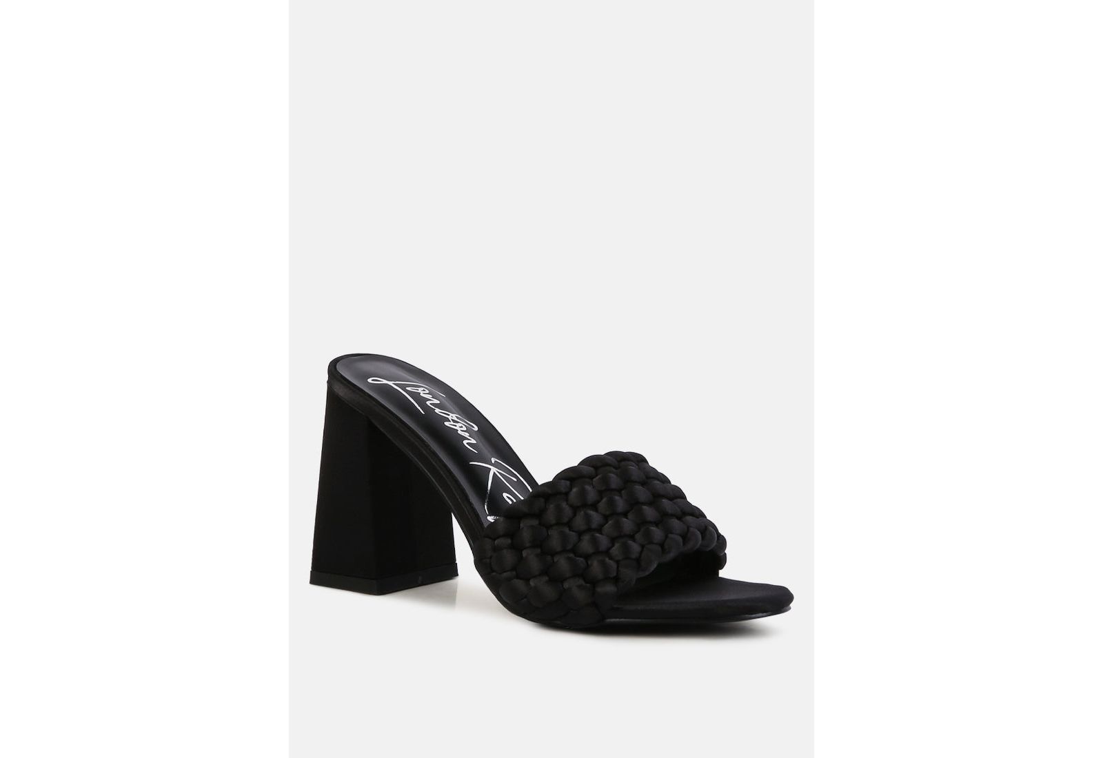 London Rag Women's Lust Look Braided Satin Block Sandals