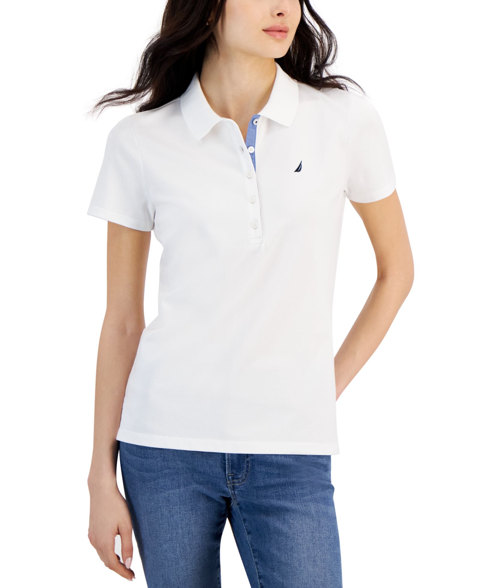 Nautica Women's Short-Sleeve Polo-Collar Shirt