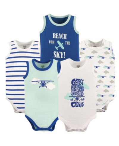 Детские майки Luvable Friends Baby Boys Sleeveless Cotton Snap-Crotch