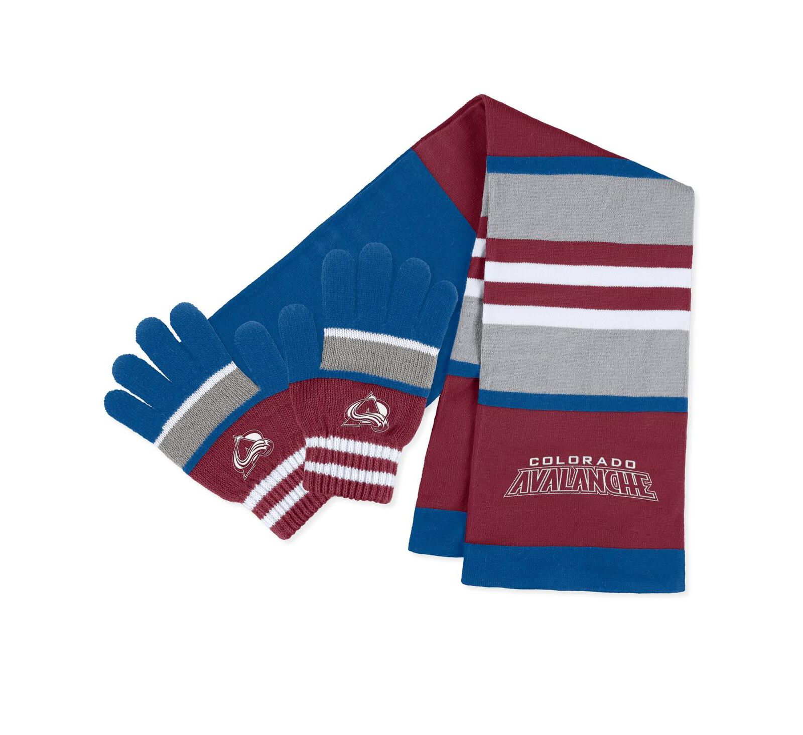 Женский комплект WEAR by Erin Andrews Colorado Avalanche: перчатка и шарф, полосатый принт