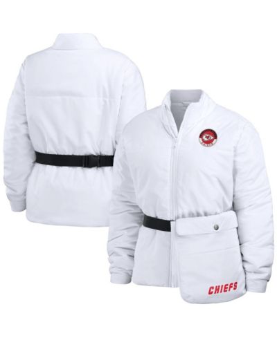 Women's WEAR by Erin Andrews White Kansas City Chiefs Packaway Full-Zip Puffer Jacket