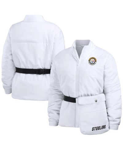 Женская куртка WEAR by Erin Andrews Pittsburgh Steelers Puffer с полной молнией, белая