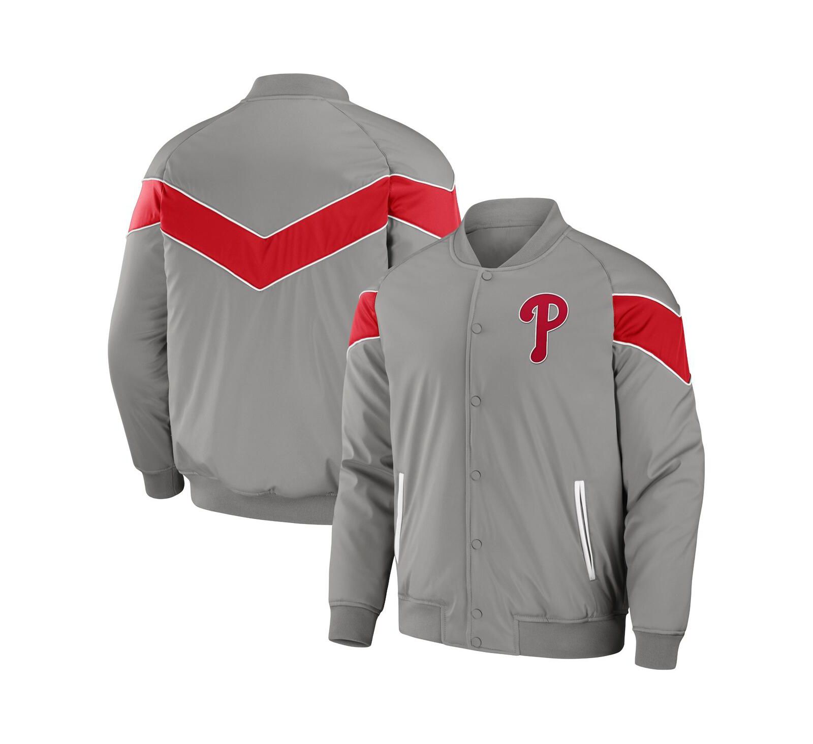 Мужская куртка Darius Rucker Collection by Fanatics Gray Philadelphia Phillies Baseball Raglan Full-Snap