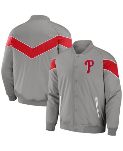 Мужская куртка Darius Rucker Collection by Fanatics Gray Philadelphia Phillies Baseball Raglan Full-Snap