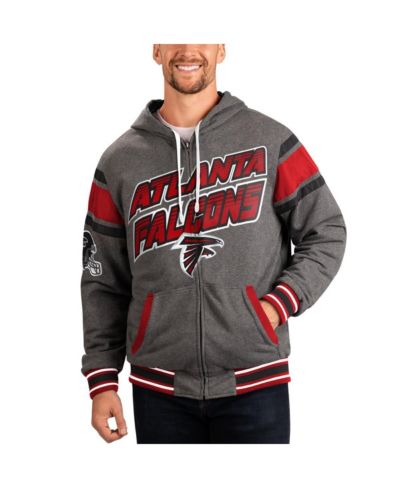 Мужская худи-куртка G-III Sports by Carl Banks Gray Red Atlanta Falcons Extreme Full Back Reversible Full-Zip