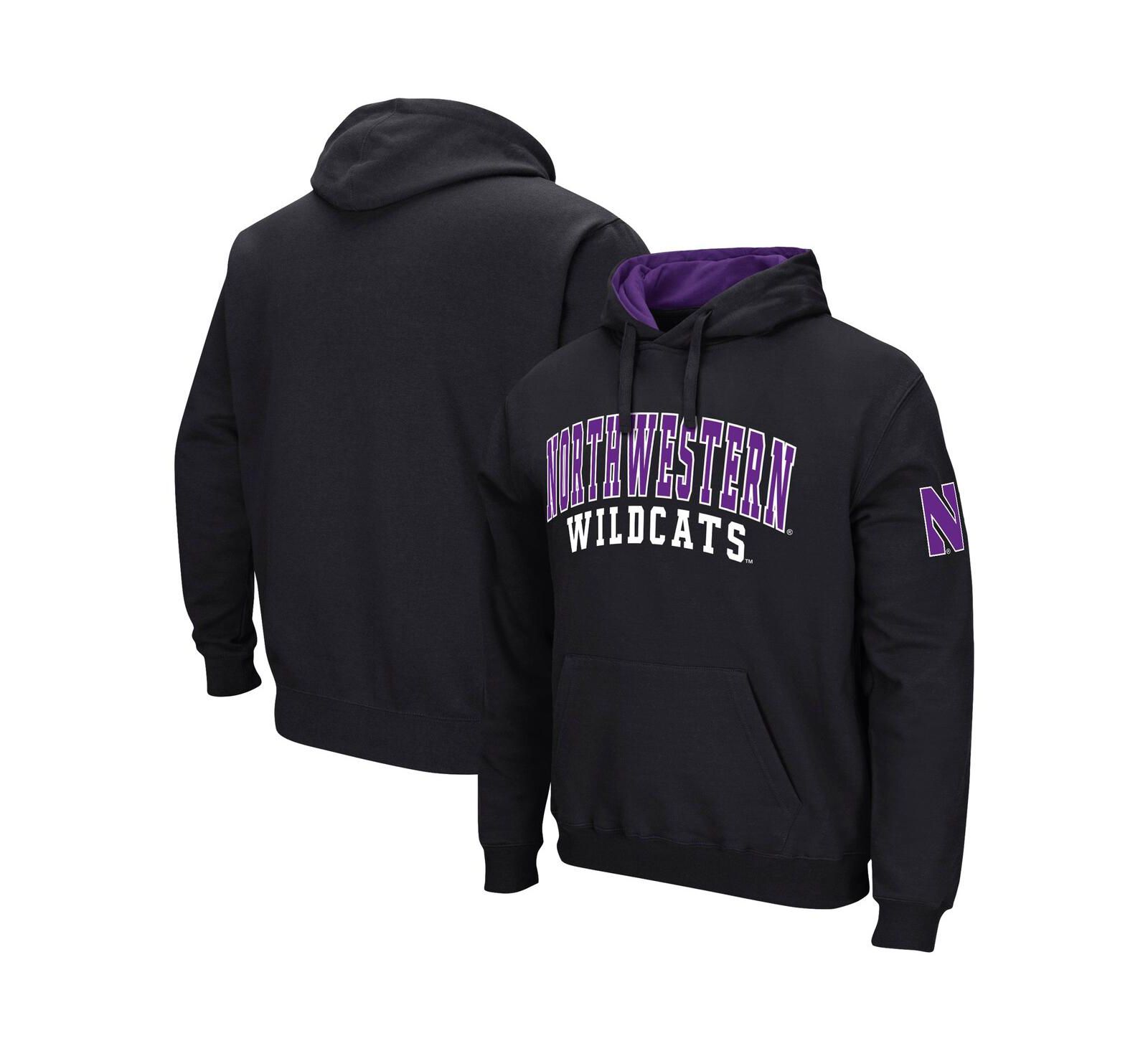 Men's Colosseum Black Northwestern Wildcats Double Arch Pullover Hoodie