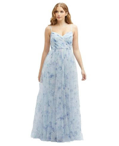 Тюлевое платье Dessy Collection с драпировкой и длинной пышной юбкой