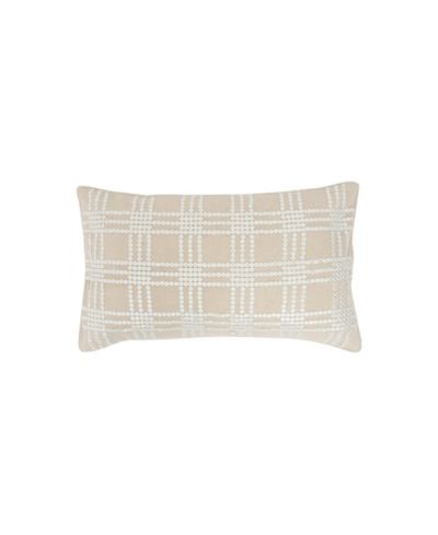 Sequins Grid 100% Cotton Chambray Base Accent Pillow 14" x 22"