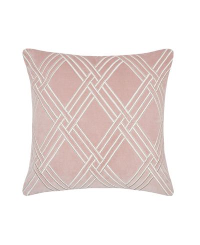 Mavis Rosewood Embroidered Velvet Diamond Accent Throw Pillow, 20" x 20"