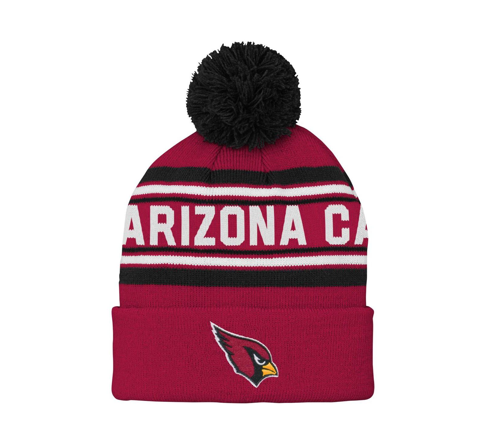 Вязаная шапка с помпоном для детей Outerstuff Cardinal Arizona Cardinals Jacquard