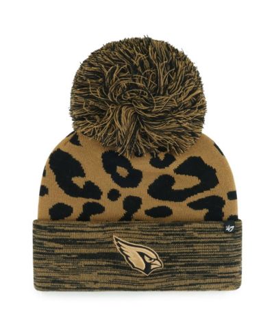 Женская вязаная шапка '47 Brand Brown Arizona Cardinals Rosette Cuffed с помпоном