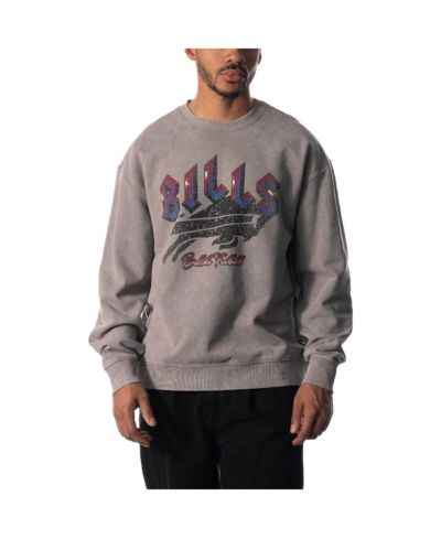 Men's and Women's The Wild Collective Gray Buffalo Bills Distressed Pullover Sweatshirt