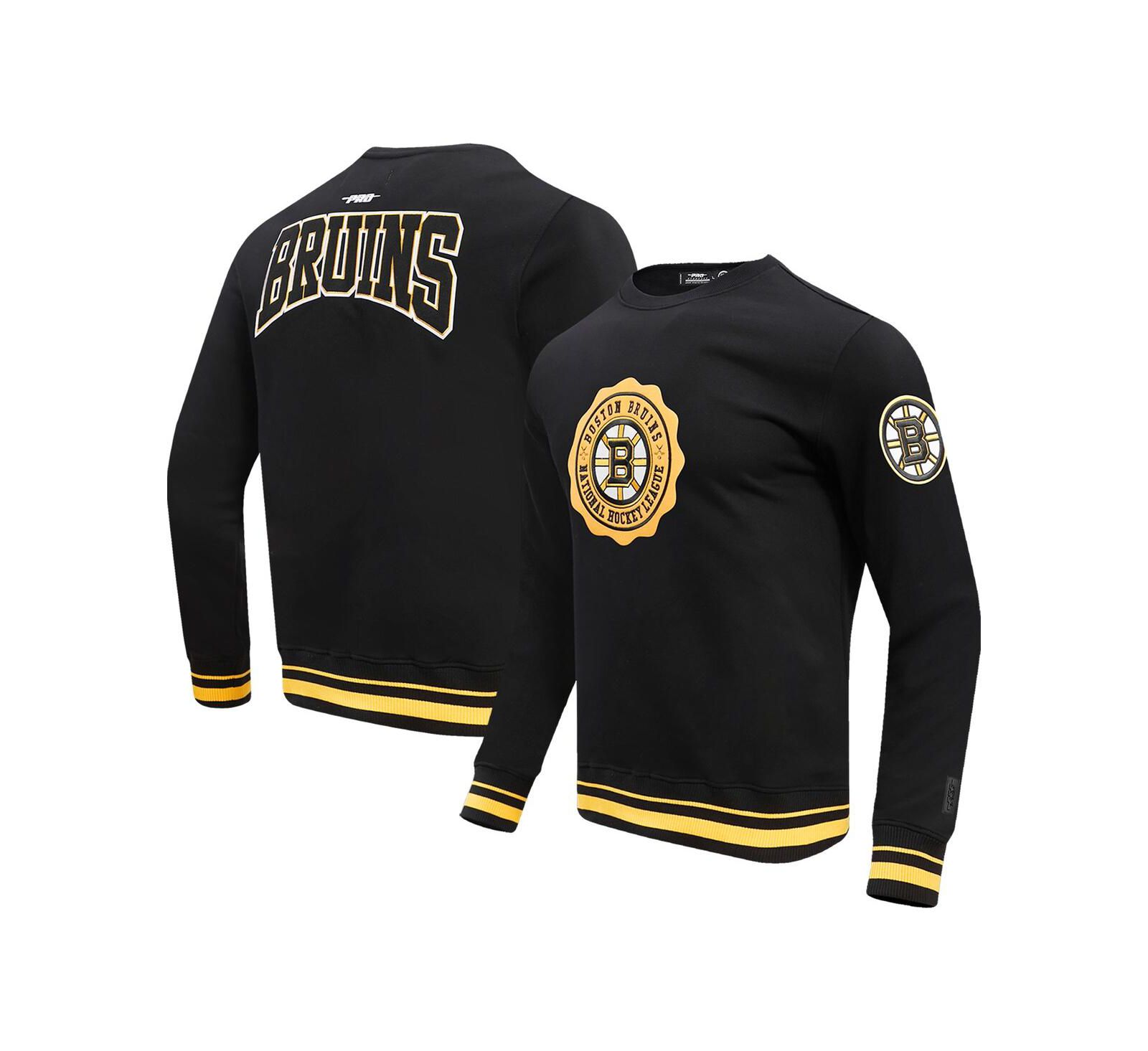 Men's Pro Standard Black Boston Bruins Crest Emblem Pullover Sweatshirt