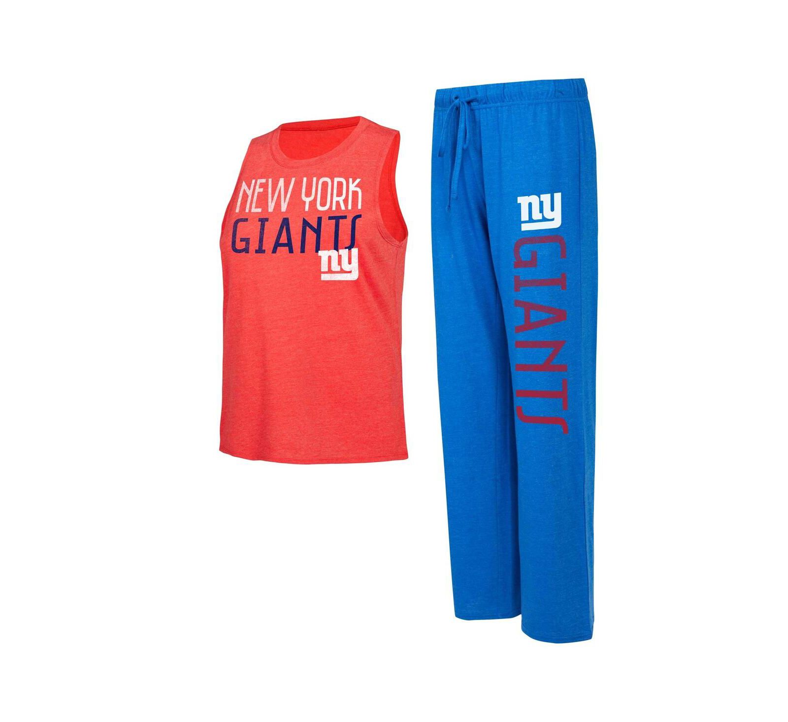 Женский комплект из майки и брюк Concepts Sport Royal, Red Distressed New York Giants