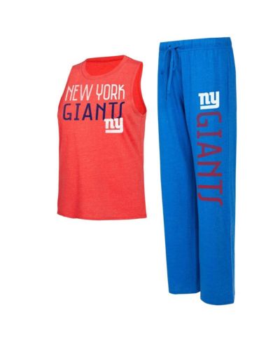 Женский комплект из майки и брюк Concepts Sport Royal, Red Distressed New York Giants