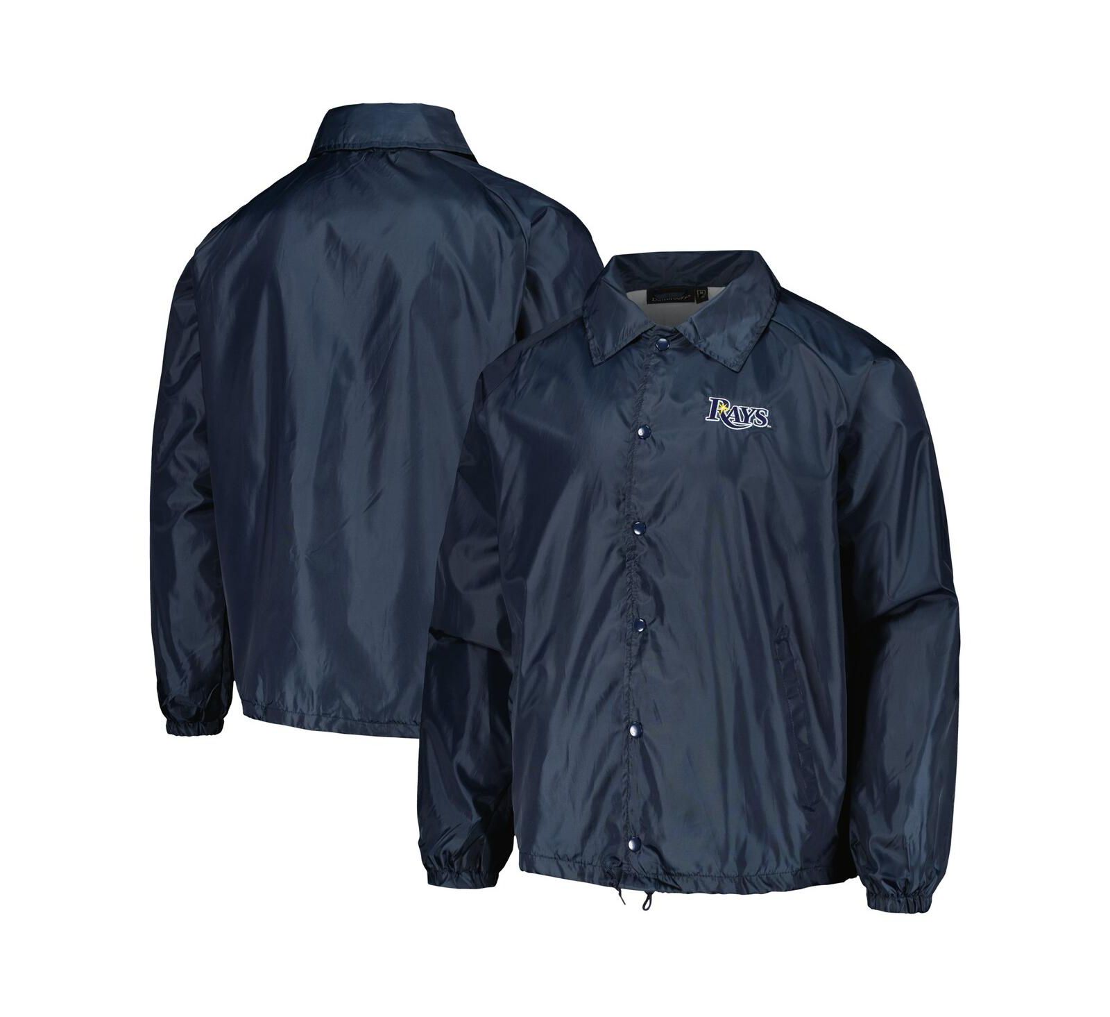 Men's Dunbrooke Navy Tampa Bay Rays Coach's Raglan Full-Snap Windbreaker Jacket