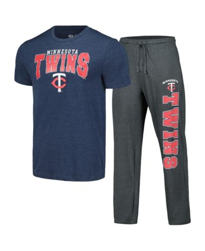Мужской комплект для сна Concepts Sport Charcoal, Navy Minnesota Twins Meter T-shirt и брюки