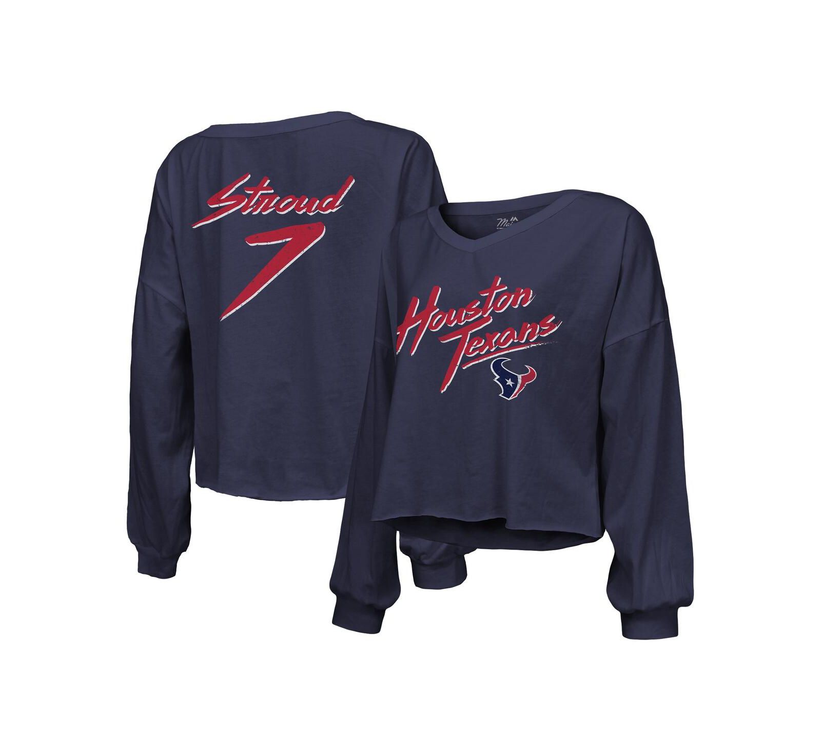 Женский укороченный лонгслив Majestic Threads C.J. Stroud Houston Texans