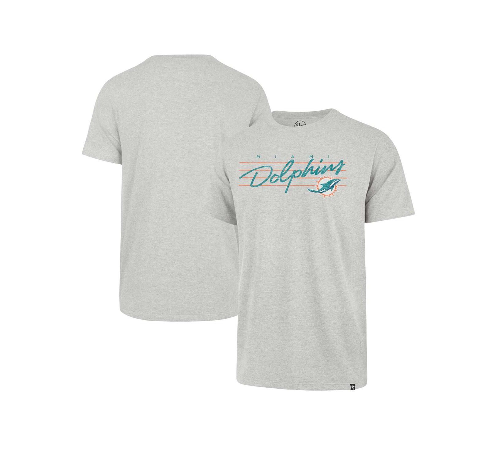 Мужская футболка '47 Brand серая с принтом Miami Dolphins Downburst Franklin