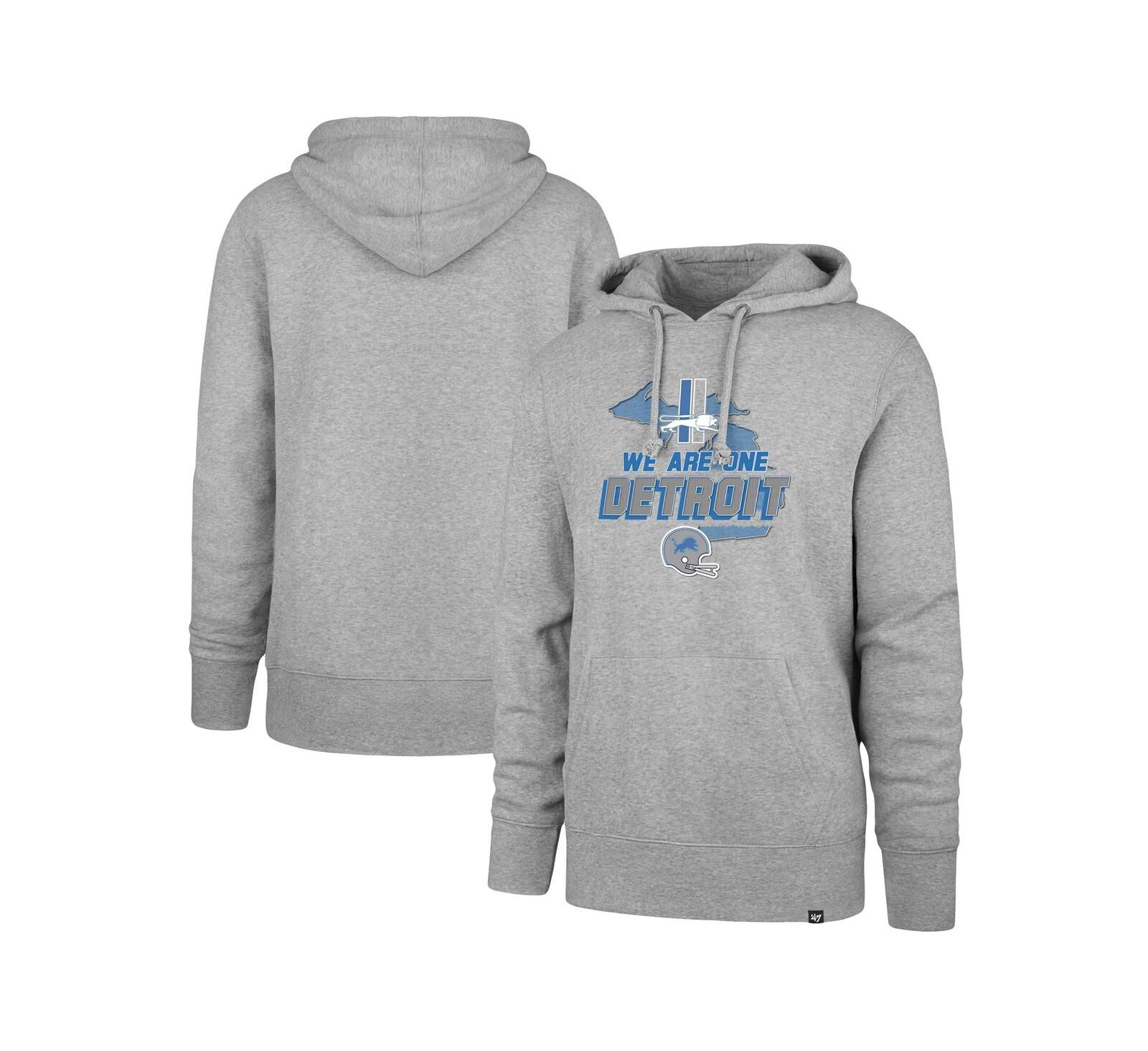 Мужское худи '47 Brand Gray Detroit Lions We Are One Regional Headline Pullover Hoodie