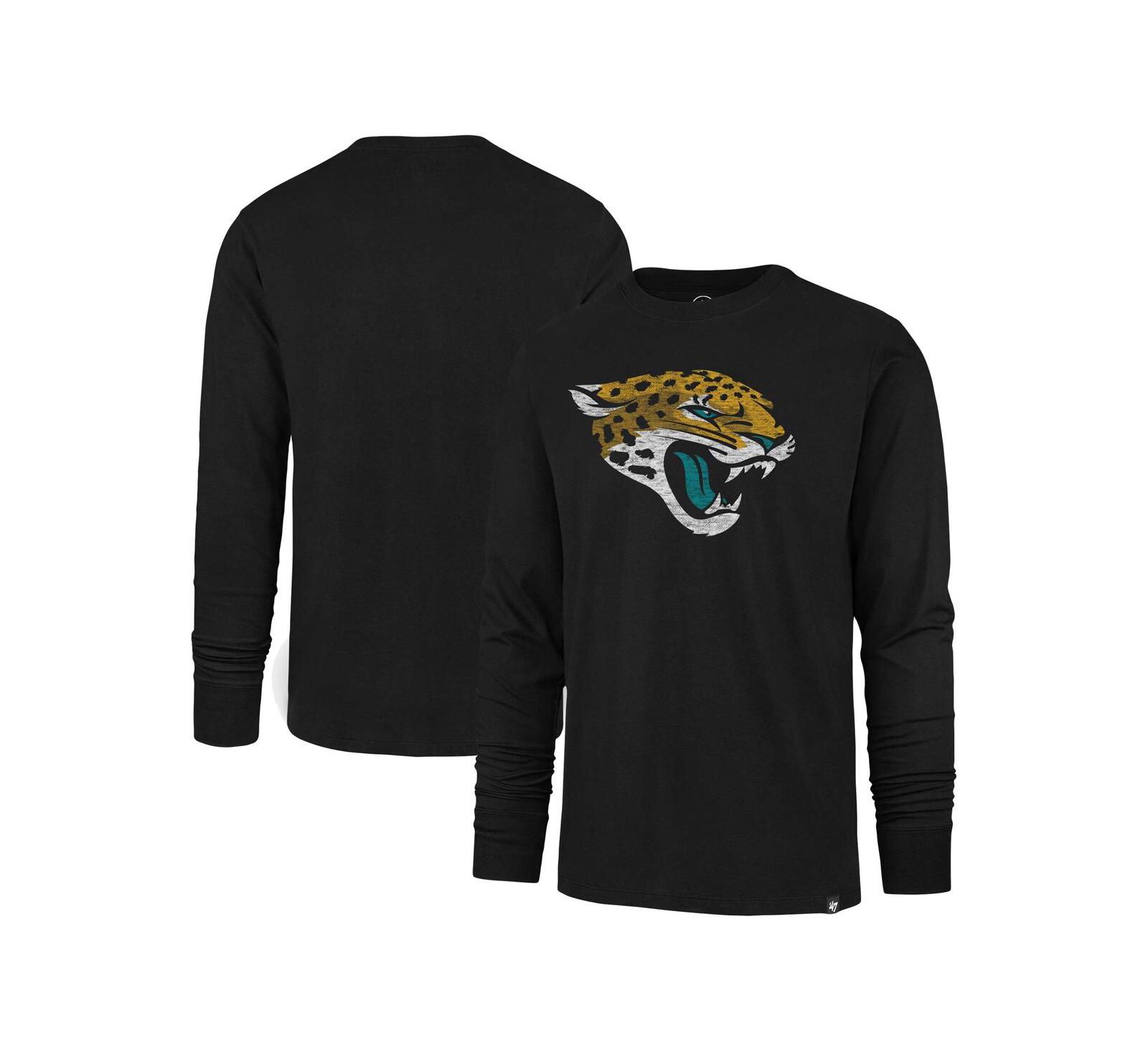 Men's '47 Brand Black Distressed Jacksonville Jaguars Premier Franklin Long Sleeve T-shirt