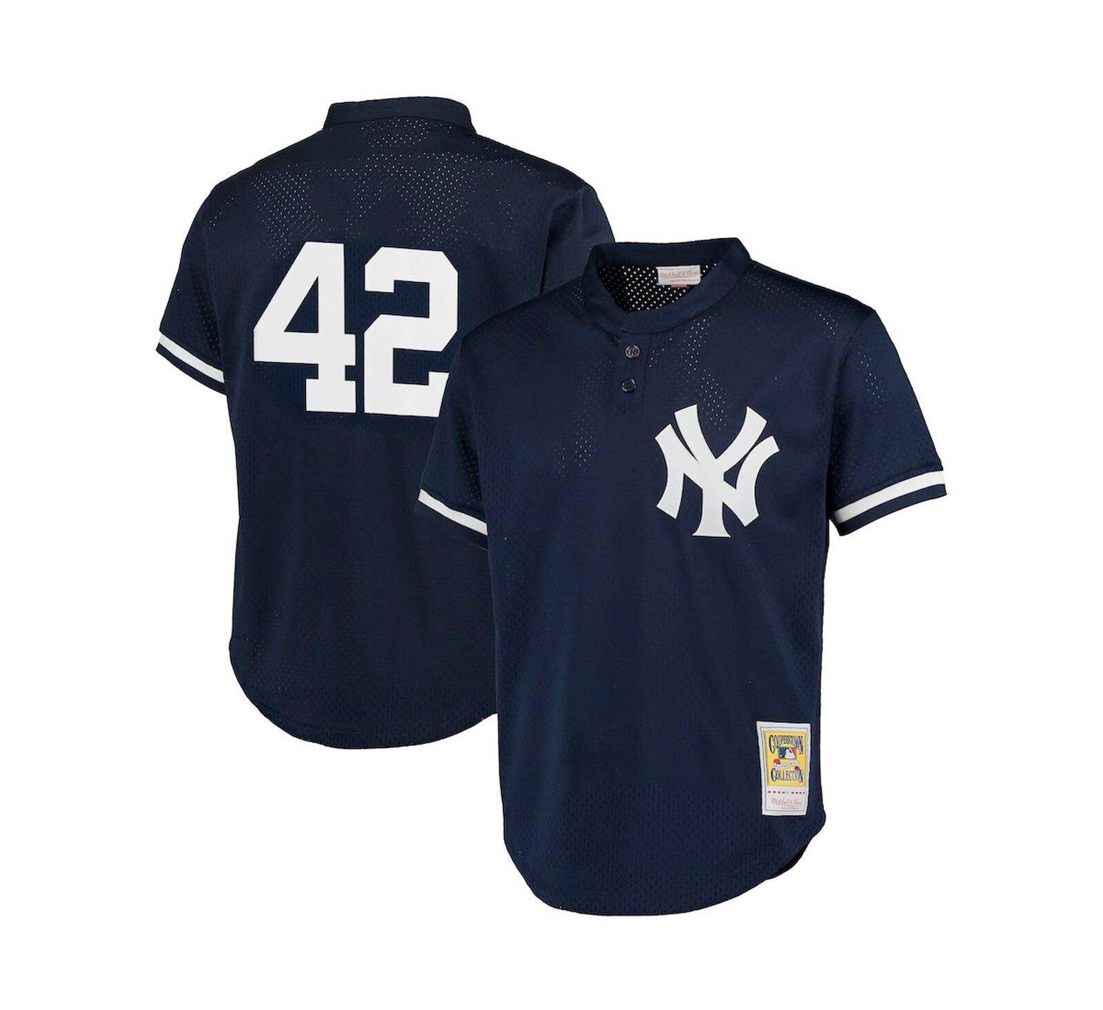 Мужская джерси Mitchell & Ness Mariano Rivera Navy New York Yankees Cooperstown Collection Mesh Batting Practice