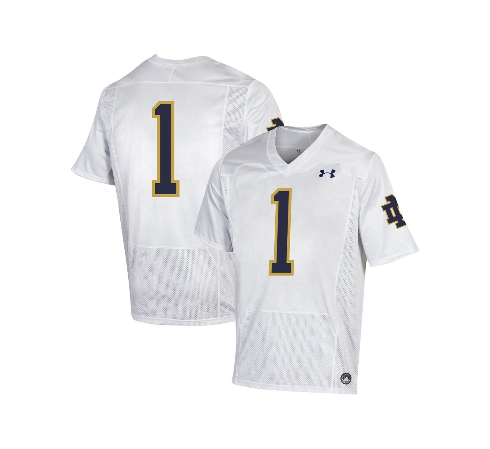 Джерси Under Armour Men's #1 White Notre Dame Fighting Irish Premiere Football