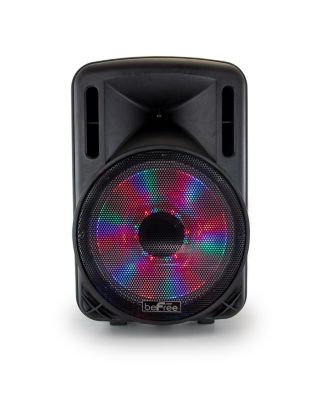 BeFree Sound 12 Inch 2500 Watt Bluetooth Portable Party PA Speaker With Illuminating Lights and USB/MicroSD/AUX-in/FM Radio/DV12V Inputs