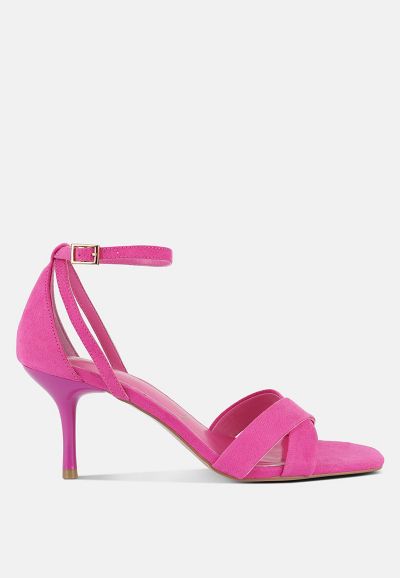 London Rag Women's Oraiku Faux Suede Cross Strap Heels