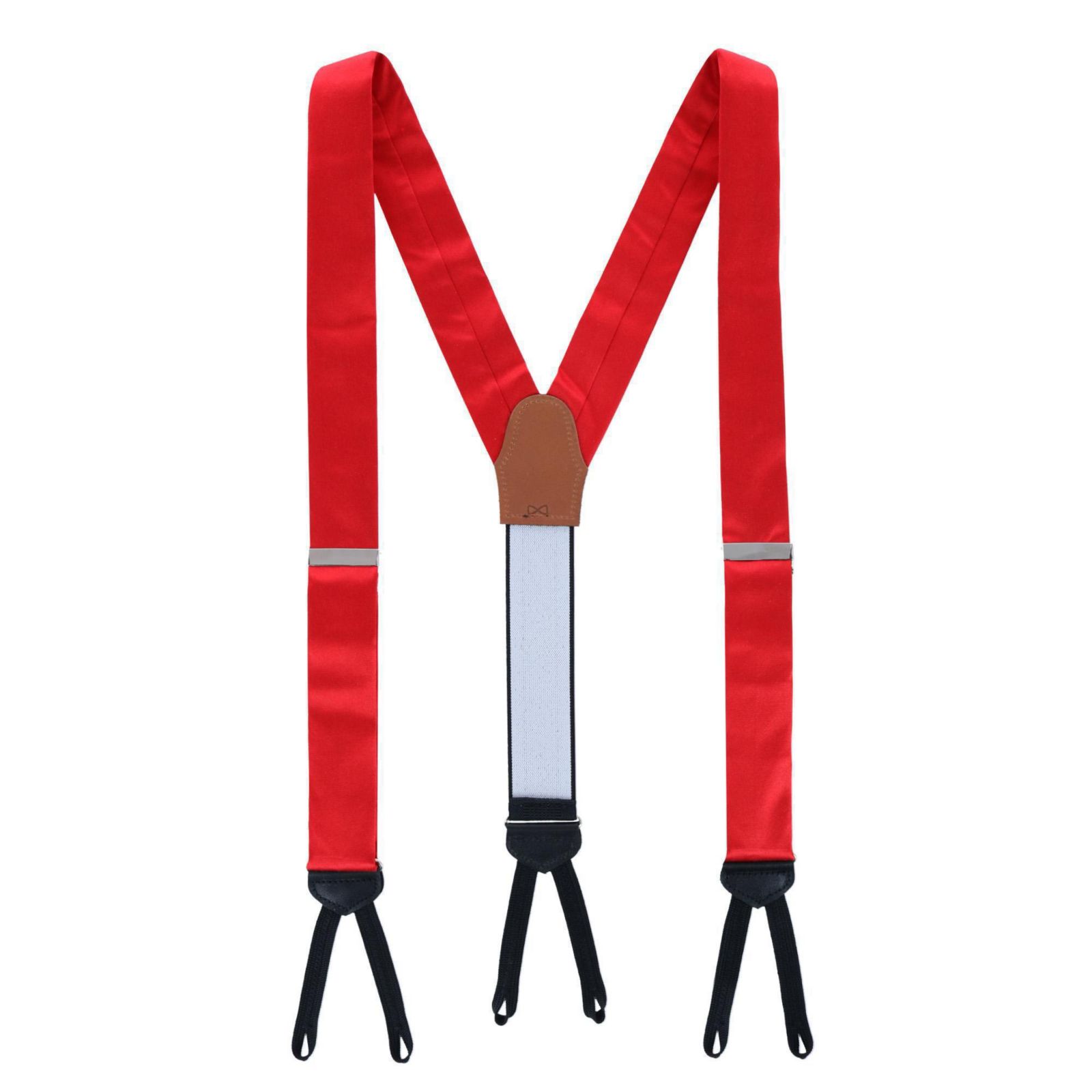 TRAFALGAR Men's Sutton Solid Color Silk Formal Suspenders | Y-Back, Adjustable Braces