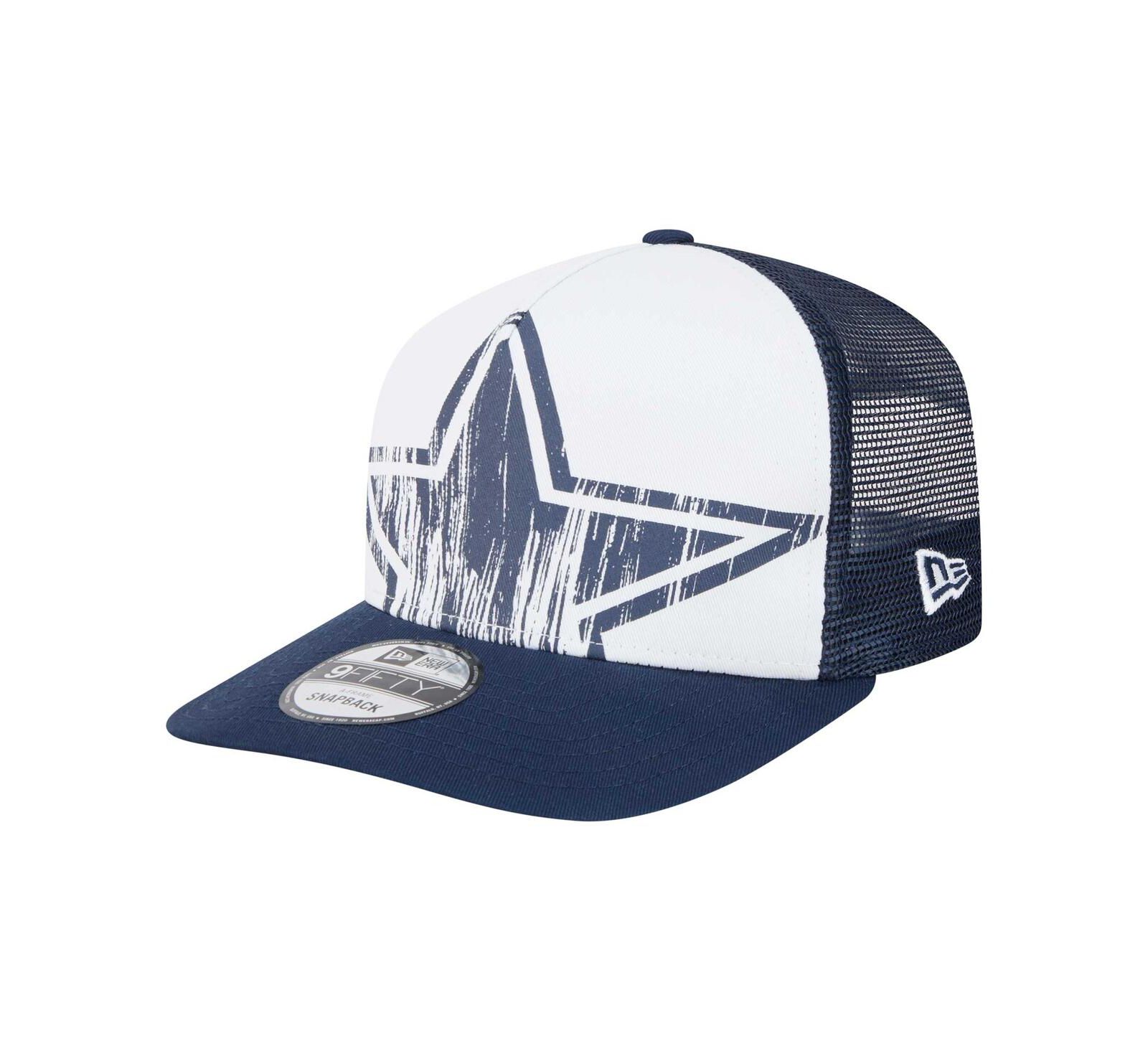 New Era Мужская белая/темно-синяя кепка 9FIFTY A-Frame Snapback Dallas Cowboys Distressed