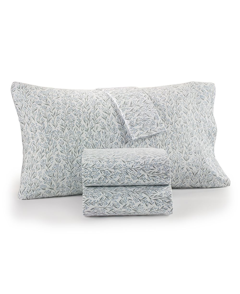 Charter Club Printed Flannel Cotton 4-Pc. Sheet Set, Full, Exclusively at Macy’s