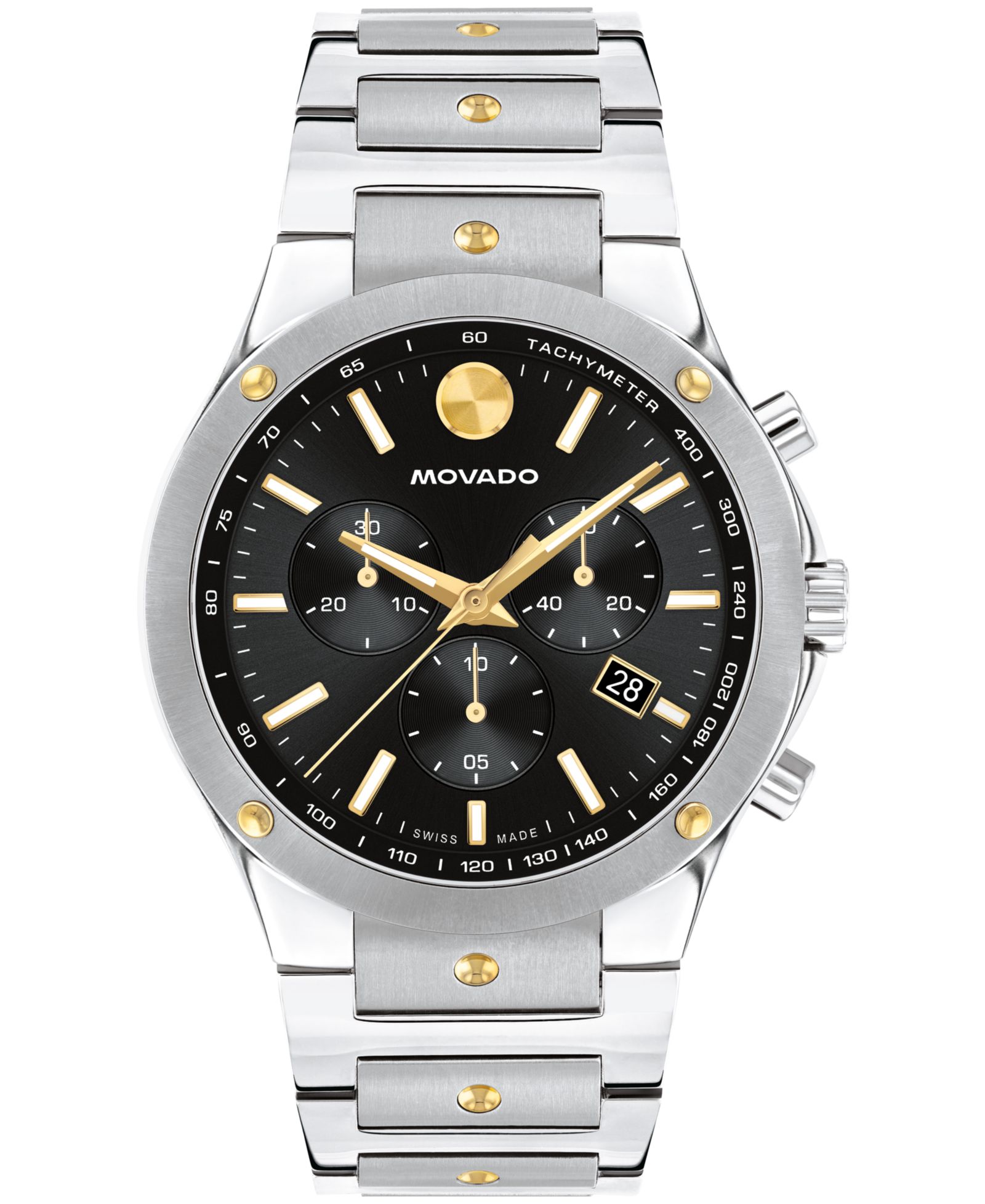 Часы Movado Men's SE Swiss Quartz Chrono Stainless Steel Two-Tone Yellow PVD 42mm