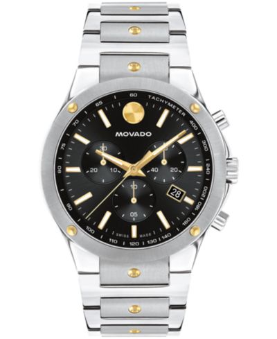 Часы Movado Men's SE Swiss Quartz Chrono Stainless Steel Two-Tone Yellow PVD 42mm