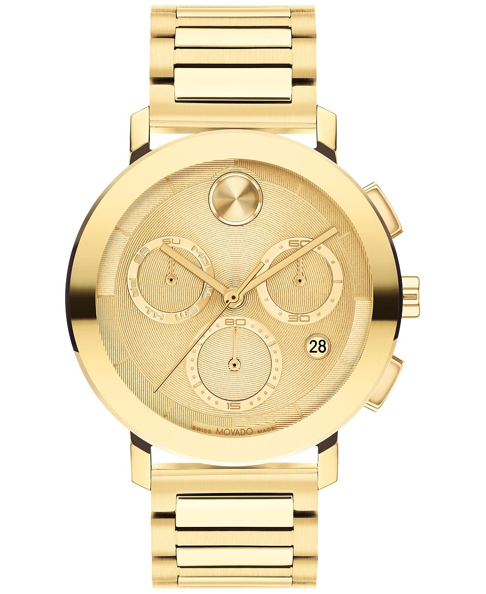 Мужские швейцарские часы Movado Bold Evolution 2.0, золотое напыление, 42mm