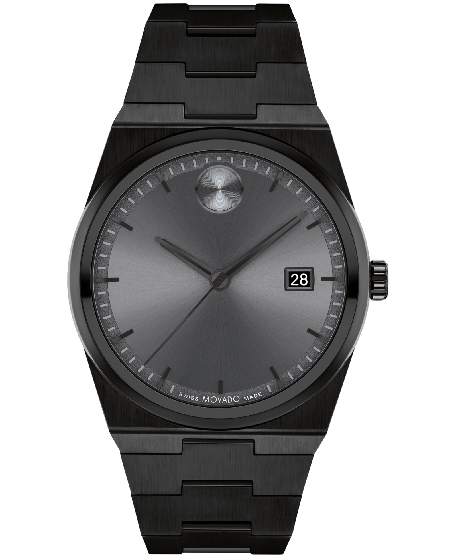 Movado Men's Quest Swiss Quartz Ionic Plated Black Steel 40mm Watch