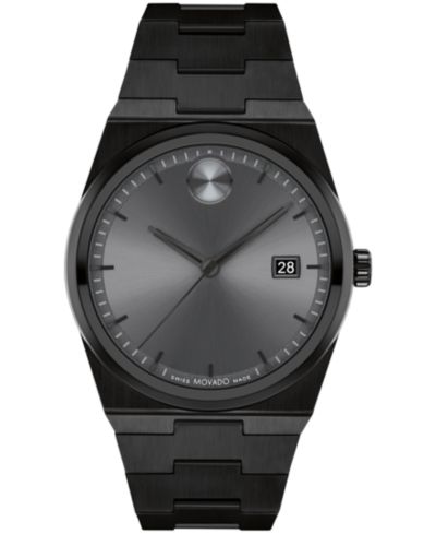 Movado Men's Quest Swiss Quartz Ionic Plated Black Steel 40mm Watch