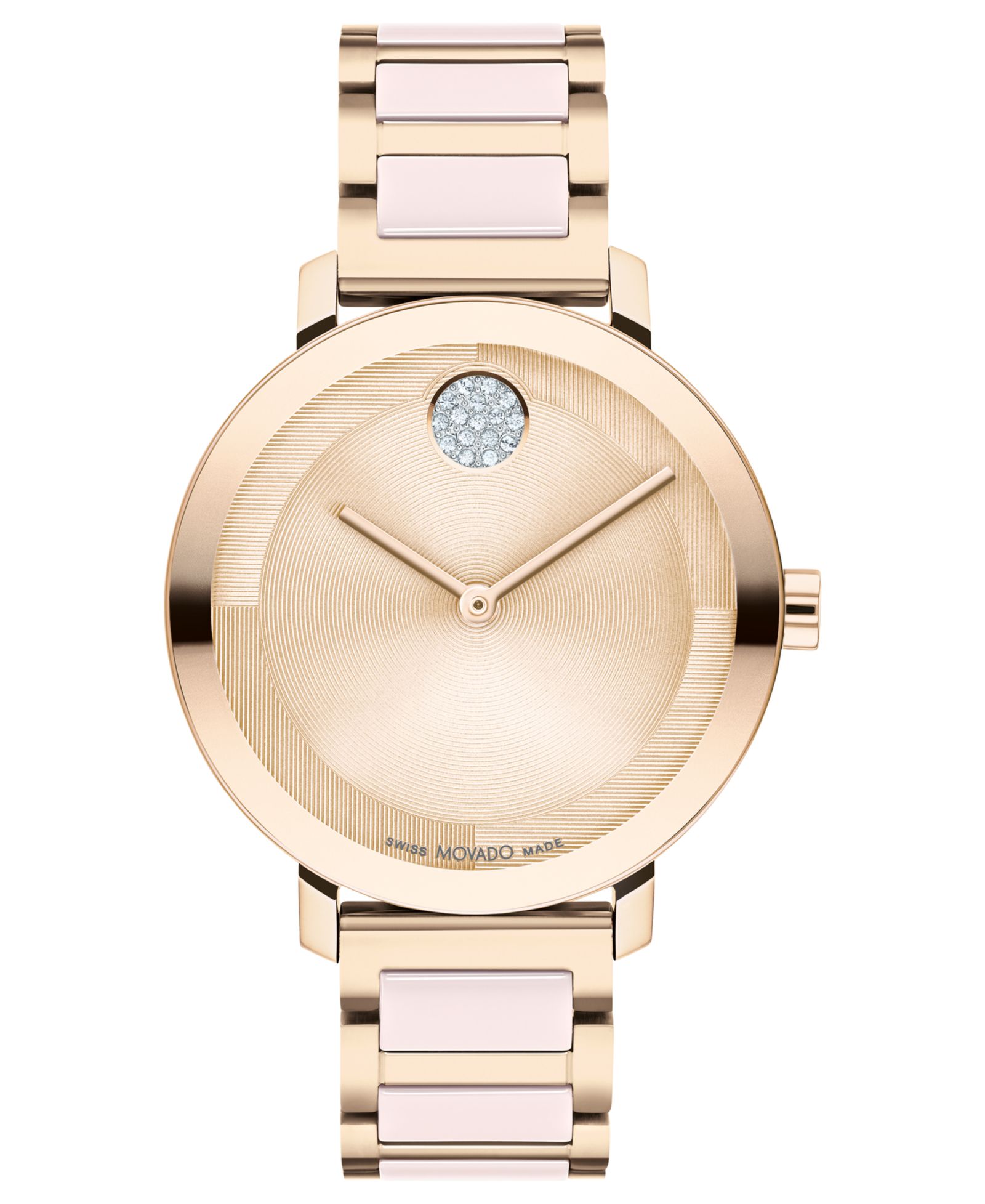 Женские часы Movado Swiss Bold Evolution 2.0 Blush Ceramic & Carnation Ion Plated Steel 34mm