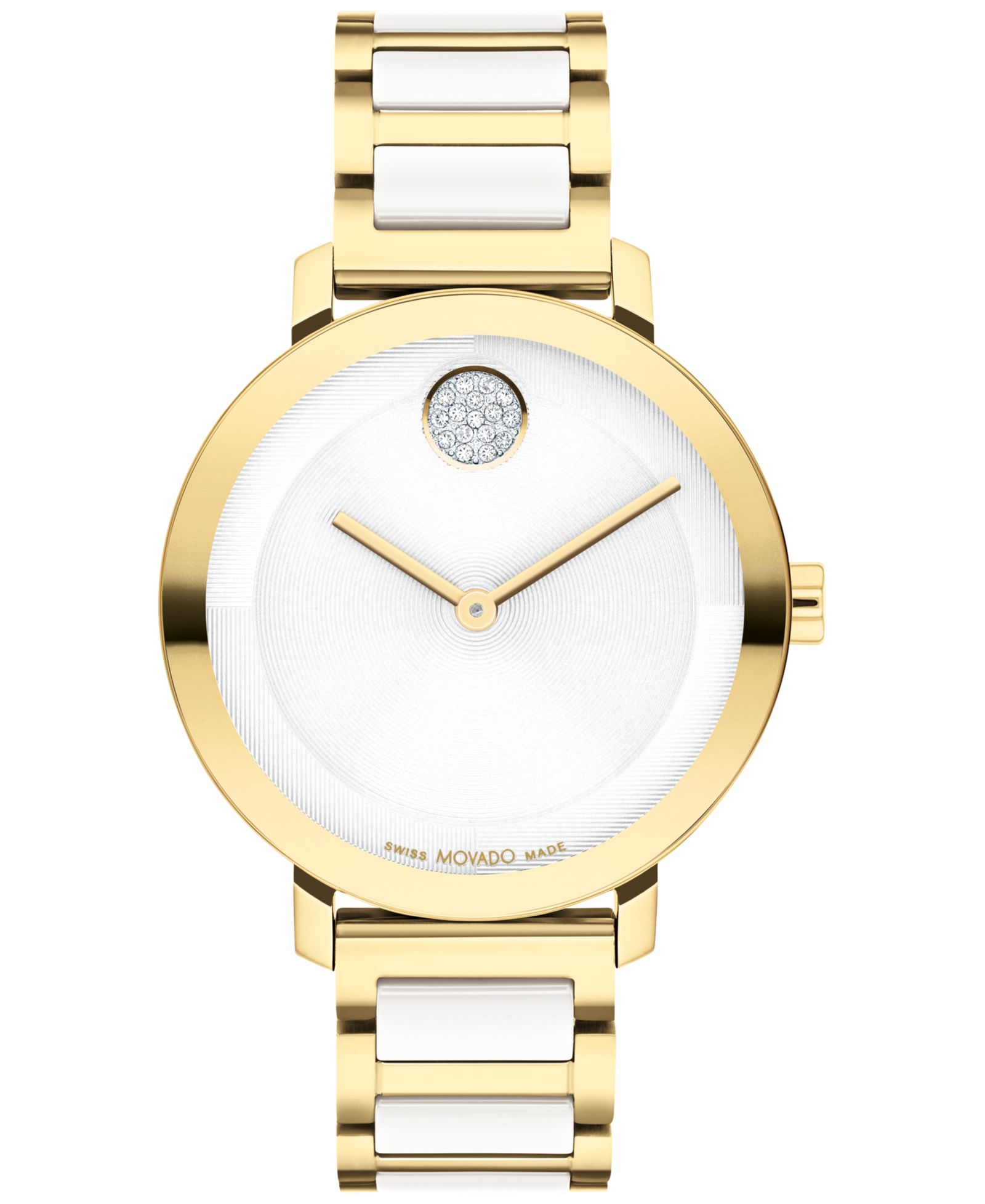 Женские часы Movado Swiss Bold Evolution 2.0 White Ceramic & Gold Ion Plated Steel 34mm