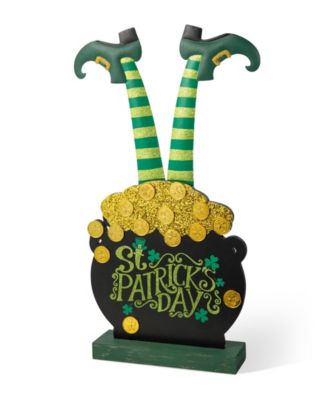 Декор для крыльца в виде горшка с золотом Leprechaun от Glitzhome