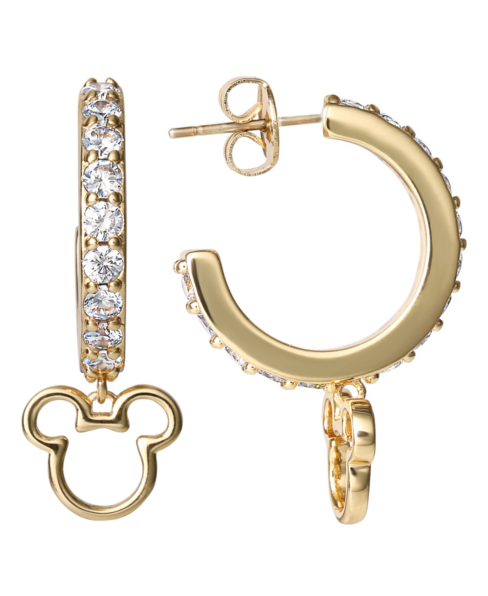 Серьги-кольца Disney Mickey Mouse Cubic Zirconia Hoop