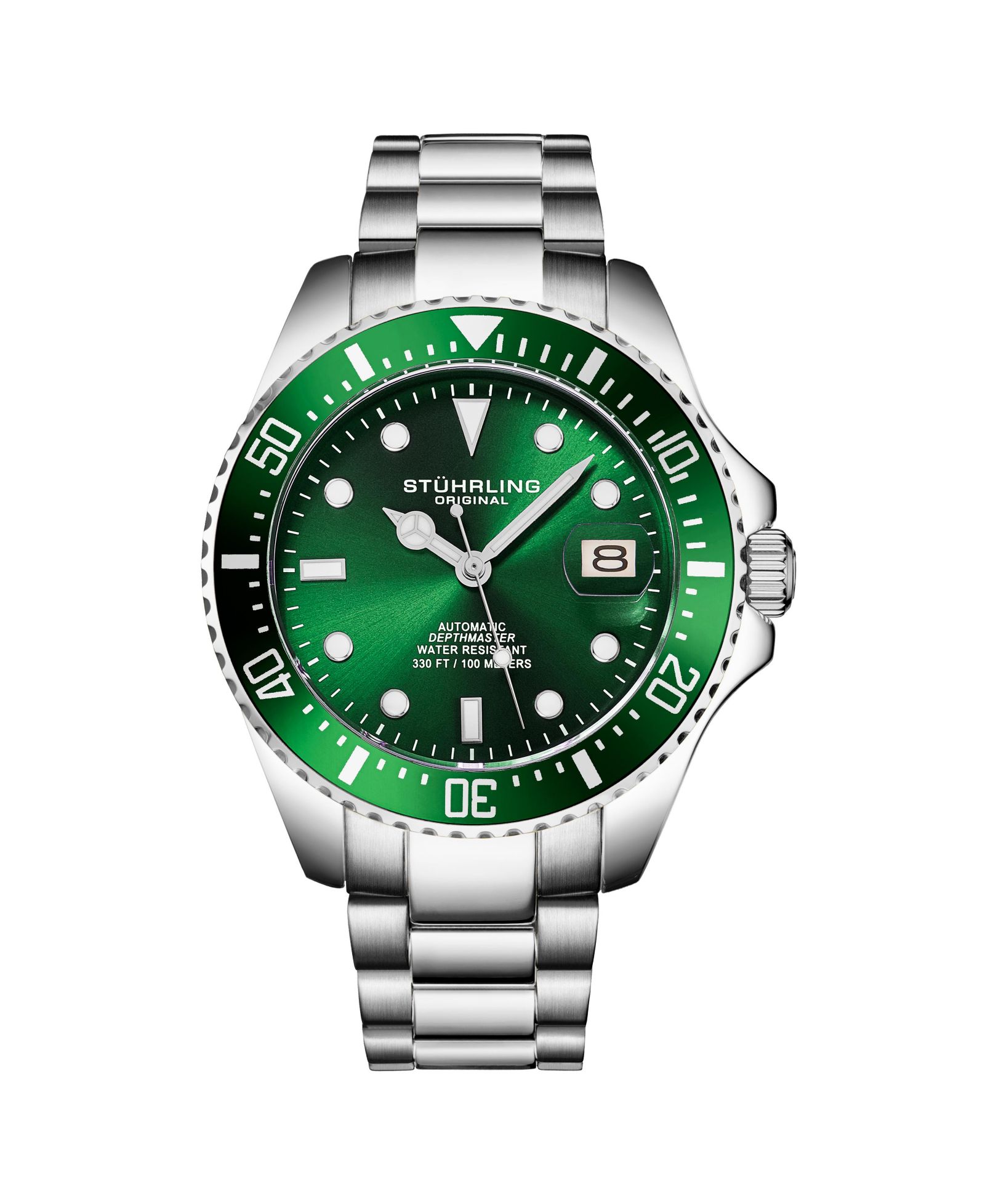 Men's Japanese Seiko NH35  Automatic Self Wind Movement Diver Watch, Stainless Steel Bracelet