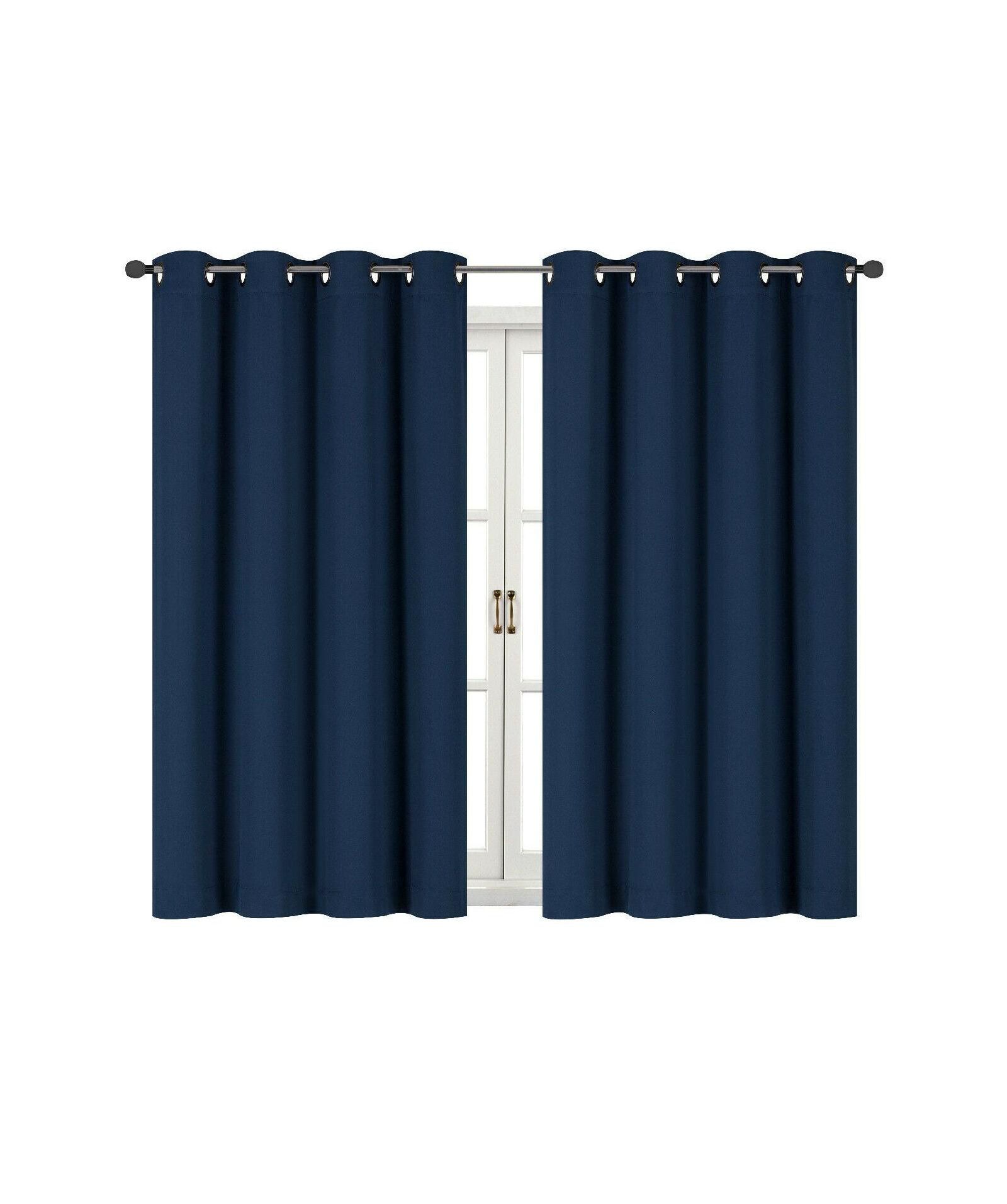 Kate Aurora 100% Thermal Blackout Bath & Kitchen Window Curtains - 50 in. W x 63 in. L