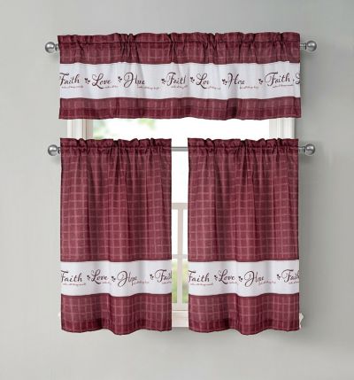 Набор из 3 кухонных штор Kate Aurora Gingham Check