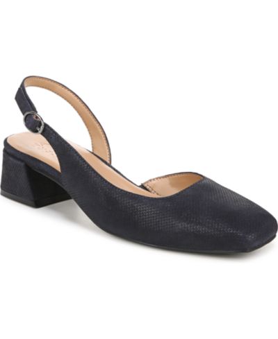 Navy Print Leather