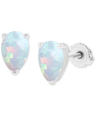 Lab-Grown Opal Pear-Shape Screw Back Stud Earrings (5/8 ct. t.w.)