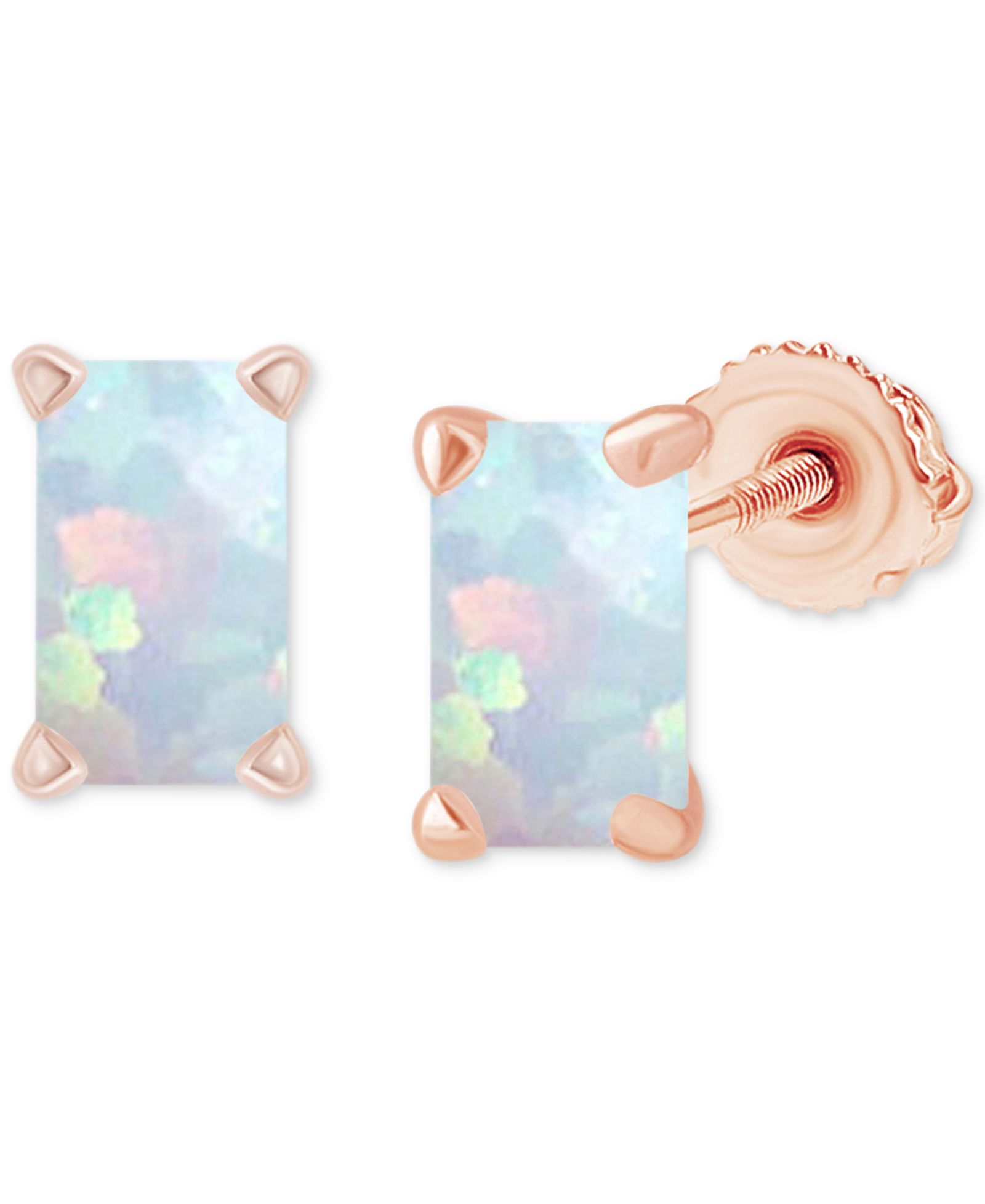 Серьги-гвоздики Lab-Grown Opal Cushion Screw Back (3/8 ct. t.w.)