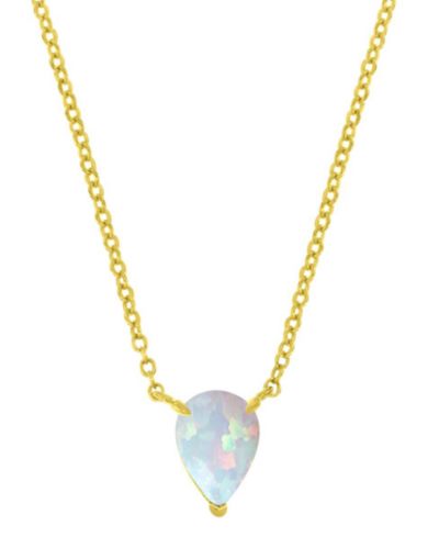 Подвеска-кулон с выращенным опалом грушевидной огранки 18" (5/8 ct. t.w.)